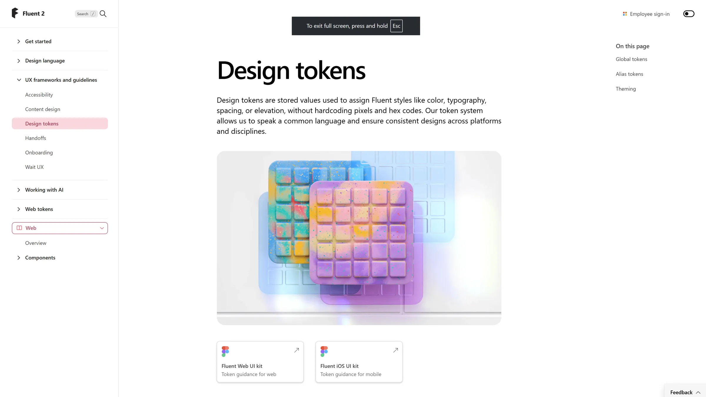 Fluent token documentation.