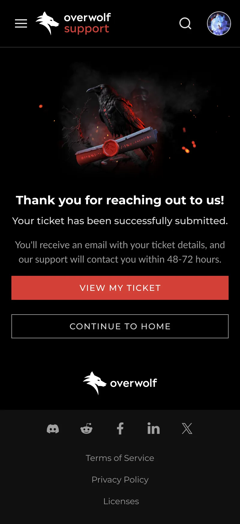 The redesigned confirmation page on a phone.
